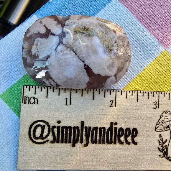 Flower Agate Crystal Palm Stone [J] - Picture 1 of 3